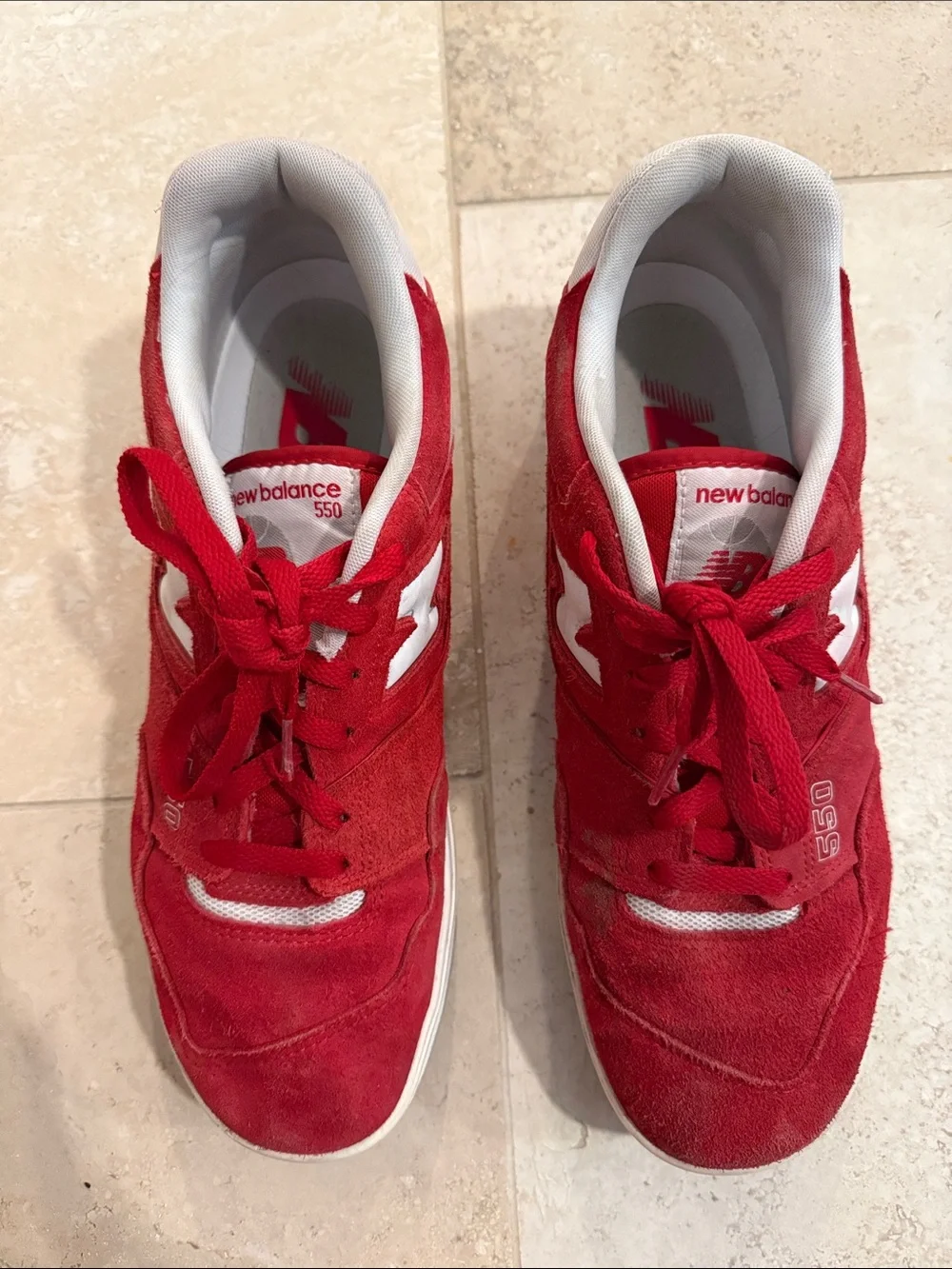 New Balance 550 Men's Sneakers in Red and White